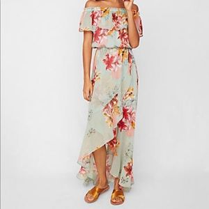 Express Floral Off The Shoulder Maxi Dress